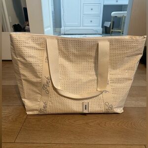 NWT PINK Victoria's Secret Cream Perforated Tote